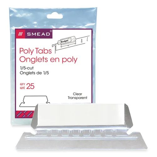 Poly Index Tabs and Inserts For Hanging File Folders, 1/5-Cut, White/Clear, 2.25" Wide, 25/Pack Questions & Answers