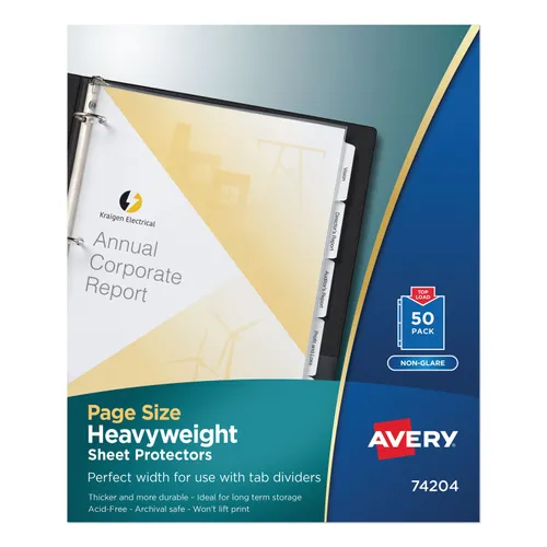 Do the Avery 3 Hole Punch Sheet Protectors with no extended binding edge, Non Glare, come in heavy weight as well a