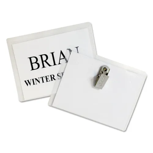 Name Badge Kits, Top Load, 4 x 3, Clear, 50/Box Questions & Answers