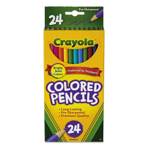 Long-Length Colored Pencil Set, 3.3 mm, 2B, Assorted Lead and Barrel Colors, 24/Pack Questions & Answers