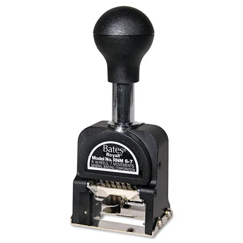 Royall Economy Numbering Machine, Six Wheels, Pre-Inked/Re-Inkable, Black Questions & Answers