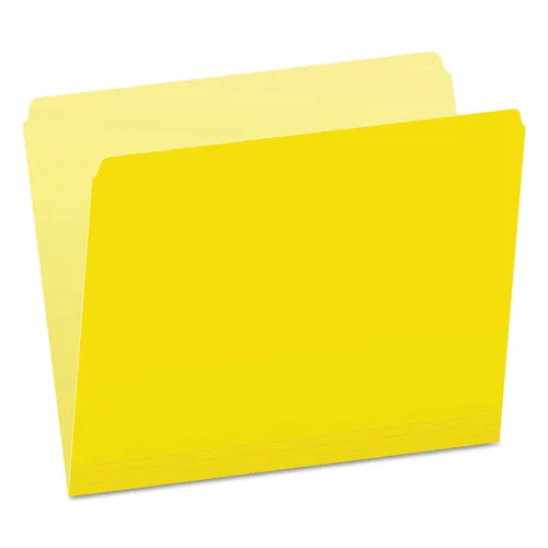 Colored File Folders, Straight Tabs, Letter Size, Yellow/Light Yellow, 100/Box Questions & Answers