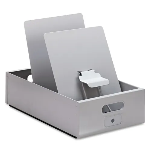 Porta-Matic Drop-Side Posting Tray, 9-1/2w X 15d X 9-1/4h, Steel, White Questions & Answers