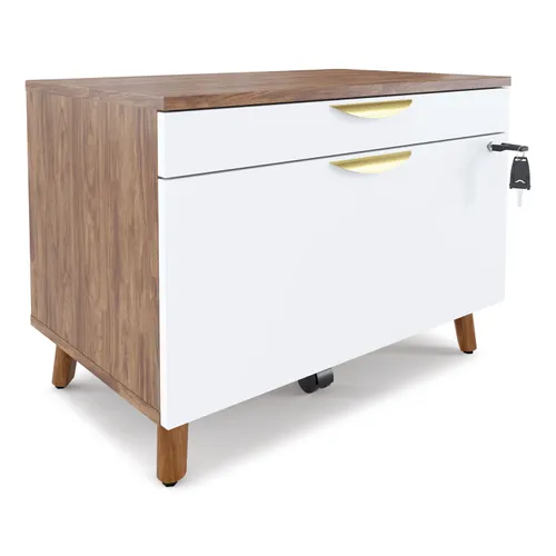 MidMod Lateral File Cabinet, 2-Drawers: Box/File, Legal/Letter, White/Espresso, 29.4" x 18.8" x 21.1" Questions & Answers