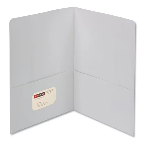 Two-Pocket Folder, Textured Paper, 100-Sheet Capacity, 11 x 8.5, White, 25/Box Questions & Answers