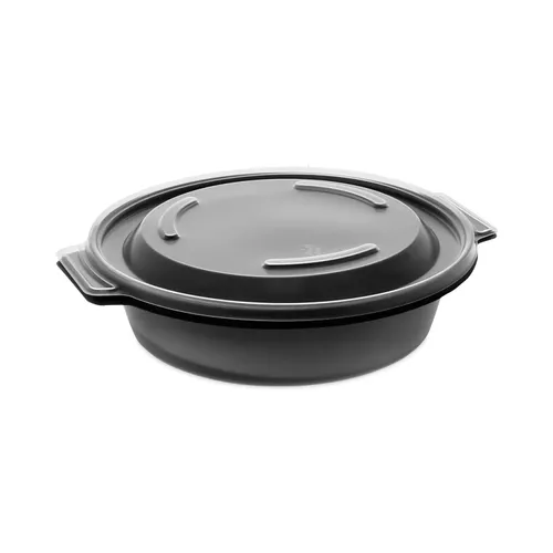 EarthChoice MealMaster Container with Lid, 16 oz, 7 x 7 x 1.8, Black/Clear, Plastic, 252/Carton Questions & Answers