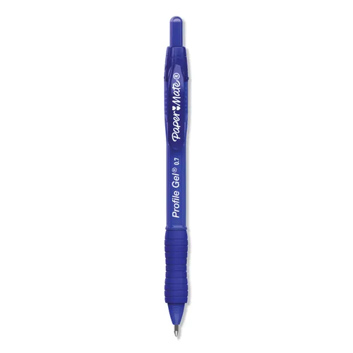 Profile Gel Pen, Retractable, Medium 0.7 mm, Blue Ink, Translucent Blue Barrel, Dozen Questions & Answers