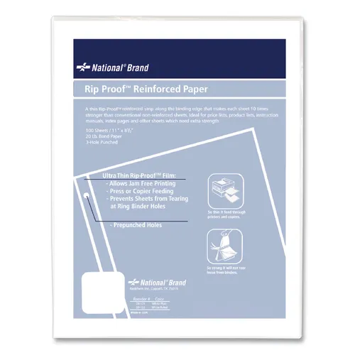 Rip Proof Reinforced Filler Paper, 3-Hole, 8.5 x 11, Unruled, 100/Pack Questions & Answers