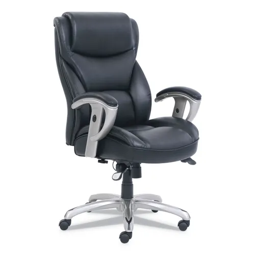 Emerson Big and Tall Task Chair, Supports Up to 400 lb, 19.5" to 22.5" Seat Height, Black Seat/Back, Silver Base Questions & Answers