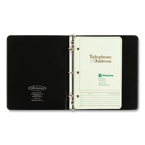 Looseleaf Phone/Address Book, 1" Capacity, 5.5 x 8.5, Black Vinyl, 80 Sheets Questions & Answers