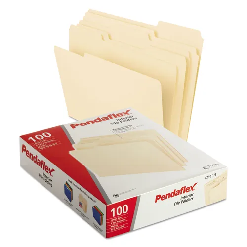 Interior File Folders, 1/3-Cut Tabs: Assorted, Letter Size, Manila, 100/Box Questions & Answers