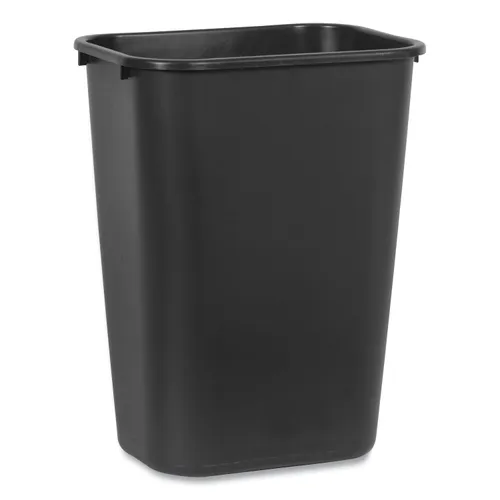 Deskside Plastic Wastebasket, 10.25 gal, Plastic, Black Questions & Answers