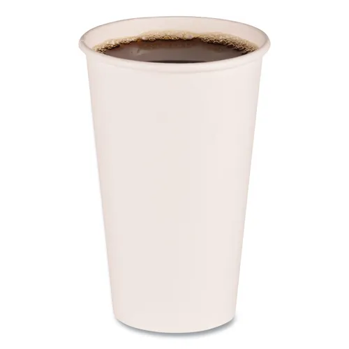 Paper Hot Cups, 16 oz, White, 50/Sleeve, 20 Sleeves/Carton Questions & Answers