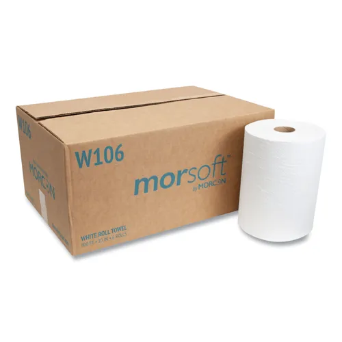 10 Inch Roll Towels, 1-Ply, 10" x 800 ft, White, 6 Rolls/Carton Questions & Answers