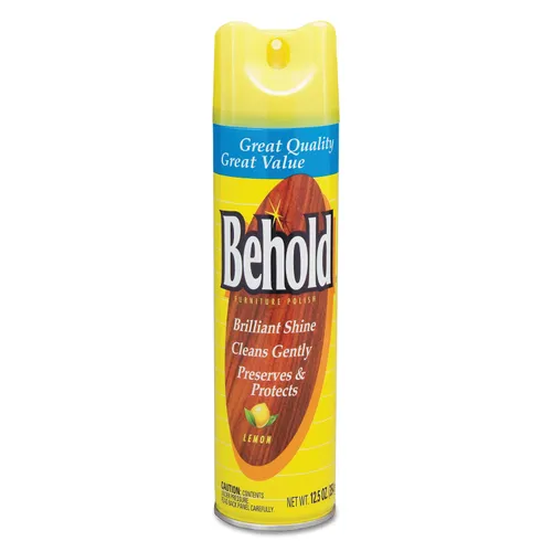 Behold Furniture Polish, Lemon, 12.5 oz Aerosol Spray, 6/Carton Questions & Answers