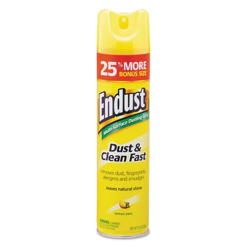 Before buying, on what surfaces can I use the Endust multi-surface spray?