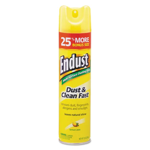 Endust Multi-Surface Dusting and Cleaning Spray, Lemon Zest, 12.5 oz Aerosol Spray Questions & Answers