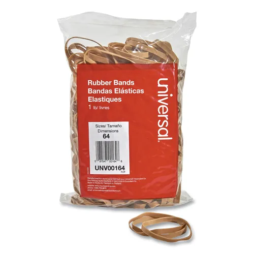 Rubber Bands, Size 64, 0.04" Gauge, Beige, 1 lb Bag, 320/Pack Questions & Answers