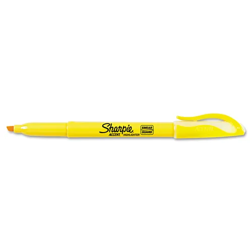 Pocket Style Highlighters, Yellow Ink, Chisel Tip, Yellow Barrel, Dozen Questions & Answers