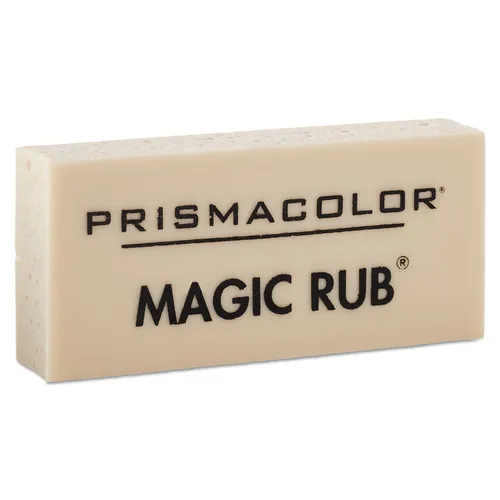 MAGIC RUB Eraser, For Pencil/Ink Marks, Rectangular Block, Medium, Off White, Dozen Questions & Answers