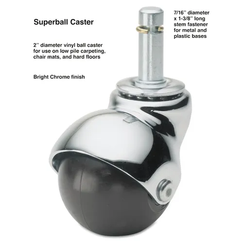 Superball Casters, Vinyl, 7/16" X 1-3/8" Stem, 75 Lbs./caster, 4/set Questions & Answers