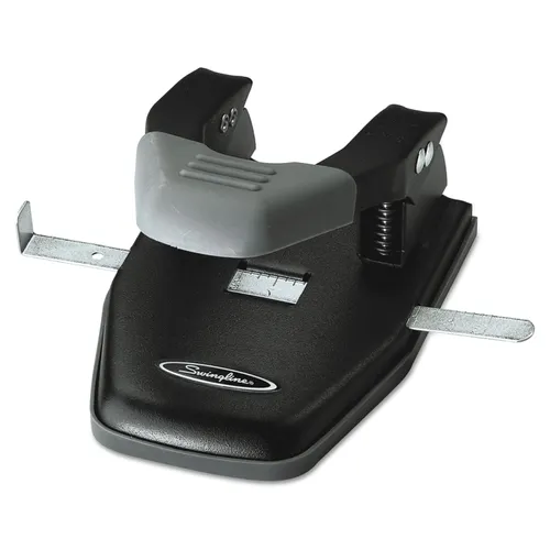 28-Sheet Comfort Handle Steel Two-Hole Punch, 1/4" Holes, Black/Gray Questions & Answers