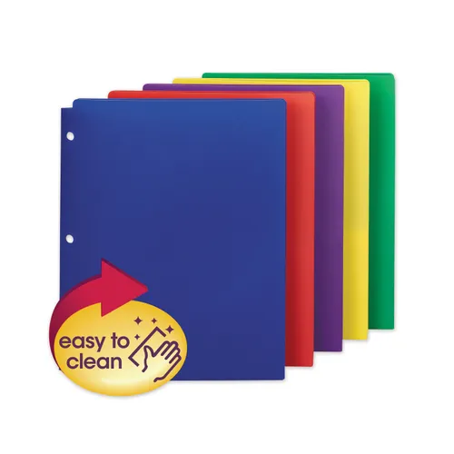 Poly Snap-In Two-Pocket Folder, 50-Sheet Capacity, 11 x 8.5, Assorted, 10/Pack Questions & Answers