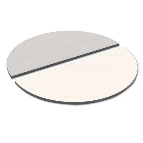 Reversible Laminate Table Top, Half Round, 48w x 24d, White/Gray Questions & Answers