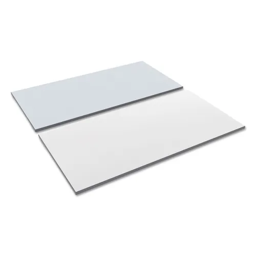 Reversible Laminate Table Top, Rectangular, 59.38w x 29.5d, White/Gray Questions & Answers