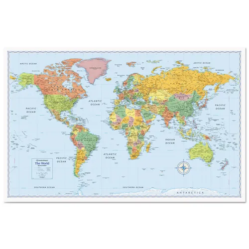 M-Series Full-Color World Map, 50 x 32 Questions & Answers