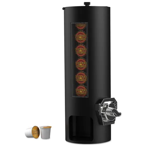 Coin Operated Coffee Pod Dispenser, 9 1/4 x 7 1/8 x 21 1/8, Black Questions & Answers