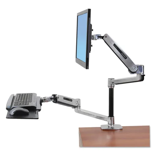 WorkFit-LX Sit-Stand Desk Mount System, 29.25", Polished Aluminum Questions & Answers