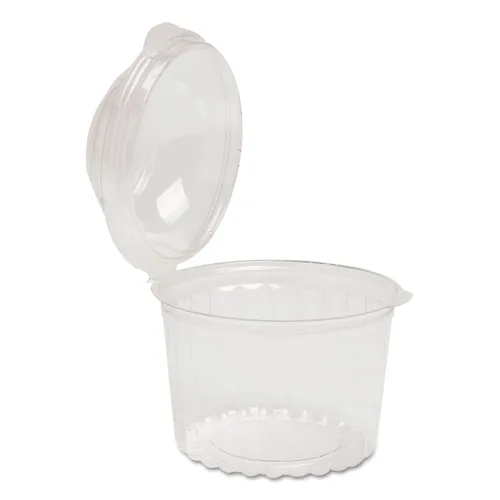 Sho-Bowls Hinged Plastic Container with Dome Lid, 16 oz., Clear, 250/Carton Questions & Answers