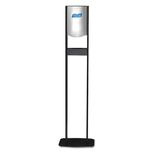 Elite LTX Floor Stand Dispenser Station, 1,200 mL, 15.25 x 9.86 x 58.1, Chrome/Black Questions & Answers