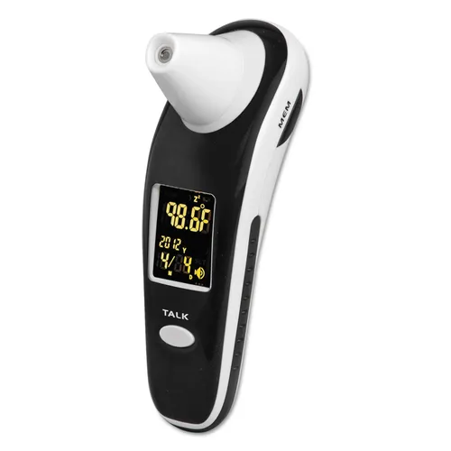 DigiScan Forehead & Ear Thermometer, Black/White, Digital/Verbal Readout Questions & Answers