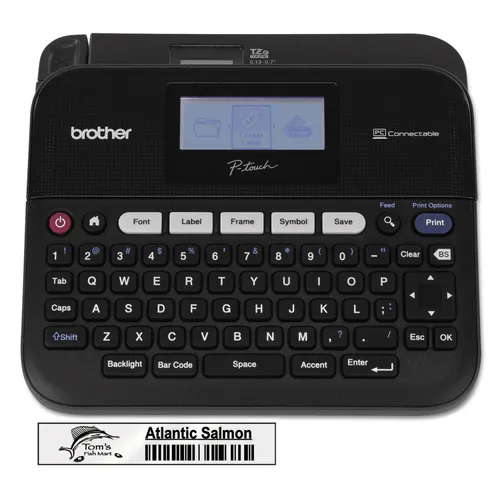 What kind of tape does the PT-D450 Versatile, PC-Connectable Label Maker use?