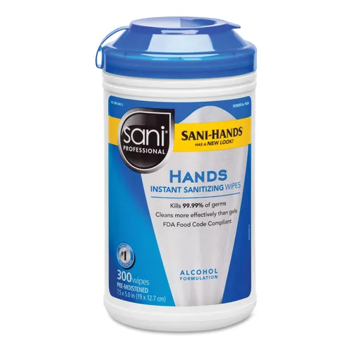 Hands Instant Sanitizing Wipes, 7.5 x 5, 300/Canister, 6/Carton Questions & Answers