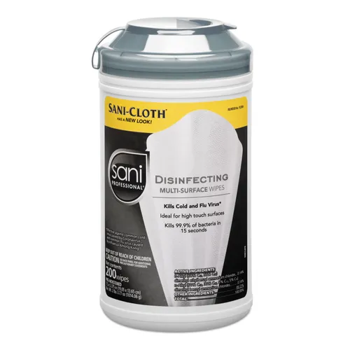 Disinfecting Multi-Surface Wipes, 7.5 x 5.38, White, 200/Canister, 6 Canisters/Carton Questions & Answers