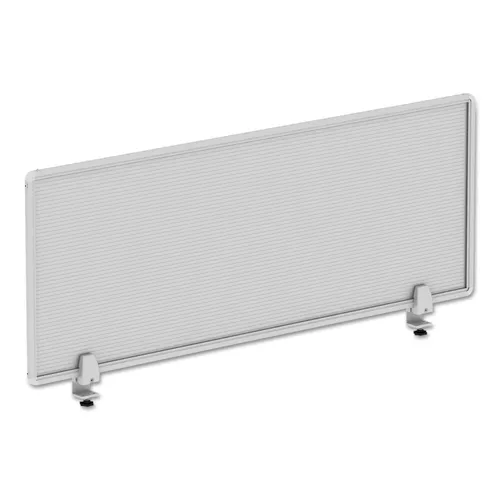 Polycarbonate Privacy Panel, 47w x 0.5d x 18h, Silver/Clear Questions & Answers