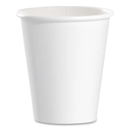 Single-Sided Poly Paper Hot Cups, 6 oz, White, 50/Pack, 20 Packs/Carton Questions & Answers