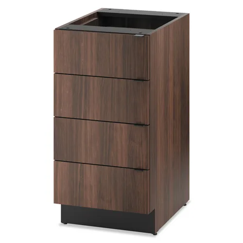 Hospitality Single Base Cabinet, Four Drawers, 18w X 24d X 36h, Columbian Walnut Questions & Answers