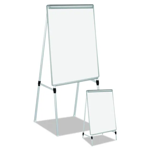 Silver Easy Clean Dry Erase Quad-Pod Presentation Easel, 45" to 79" High, Silver Questions & Answers