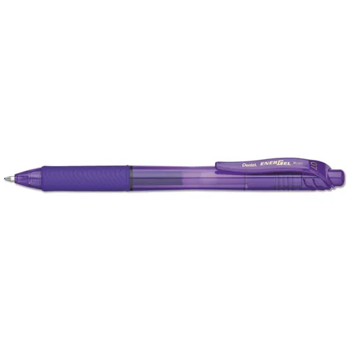 EnerGel-X Gel Pen, Retractable, Medium 0.7 mm, Violet Ink, Translucent Violet/Violet Barrel, Dozen Questions & Answers