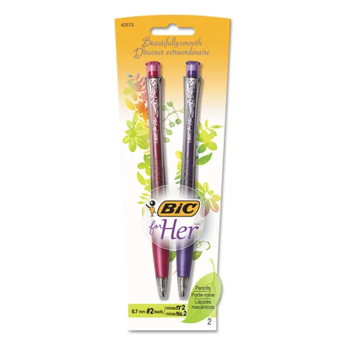 BIC FOR HER MECHANICAL PENCIL, 0.7 MM, HB (#2.5), BLACK LEAD, ASSORTED BARREL COLORS, 2/PACK Questions & Answers