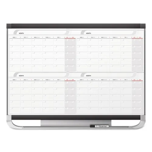 Prestige 2 Magnetic Total Erase Four-Month Calendar, 48 x 36, White Surface, Graphite Fiberboard/Plastic Frame Questions & Answers