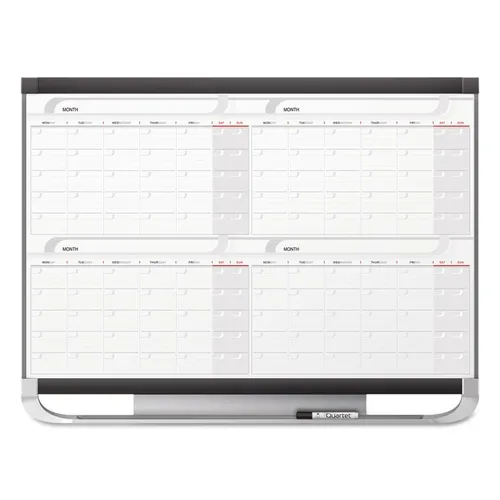 Prestige 2 Magnetic Total Erase Four-Month Calendar, 48" x 36", White Surface, Graphite Gray Fiberboard/Plastic Frame Questions & Answers