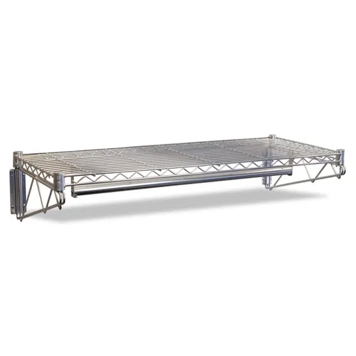 Steel Wire Wall Shelf Rack, 36w x 18d x 7-1/2h, Silver Questions & Answers