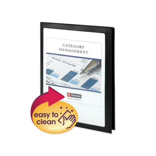 Frame View Poly Two-Pocket Folder, 100-Sheet Capacity, 11 x 8.5, Clear/Black, 5/Pack Questions & Answers