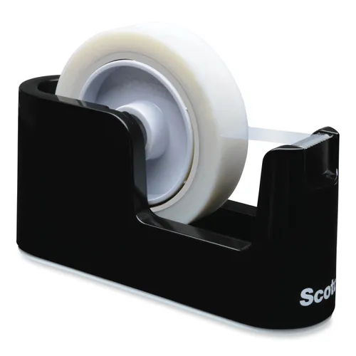 Heavy Duty Weighted Desktop Tape Dispenser with One Roll of Tape, 3" Core, ABS, Black Questions & Answers