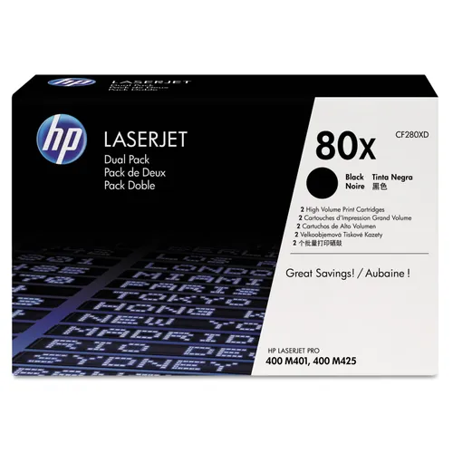 HP 80X, (CF280X-D) 2-Pack High-Yield Black Original LaserJet Toner Cartridges Questions & Answers